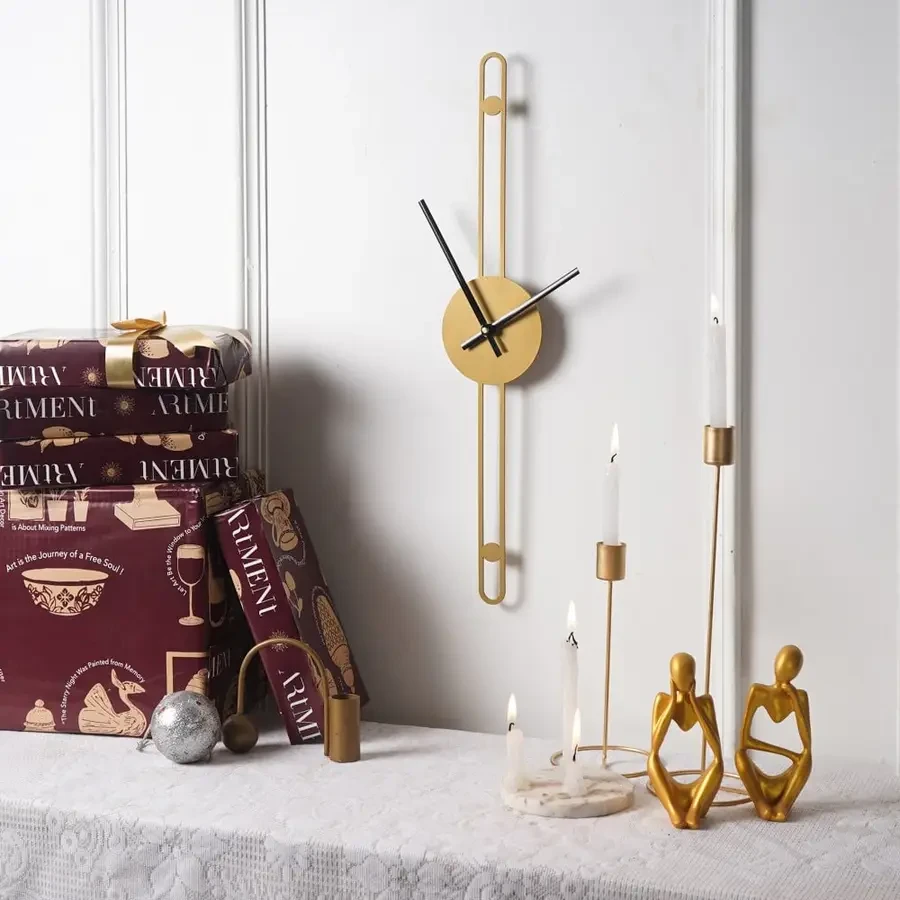 Nordic Minimalist Needle Wall Clock (Golden) - The Artment